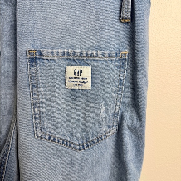 Gap shortalls 100% cotton size XS light wash cabincore cottagecore granola girl - Picture 6 of 7